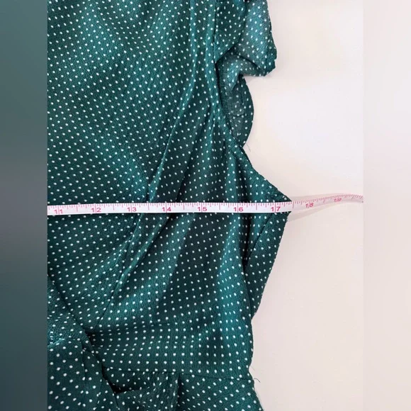 Monteau Polka Dot Tie Front Coquette Western Dress Size Large Boho Soft Girl - Picture 7 of 9